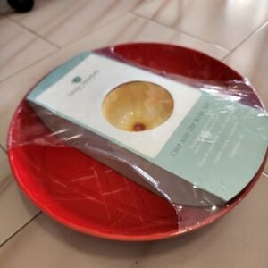 NEW Cindy‎ Crawford Chip and Dip Bowl Set Red Yellow Floral